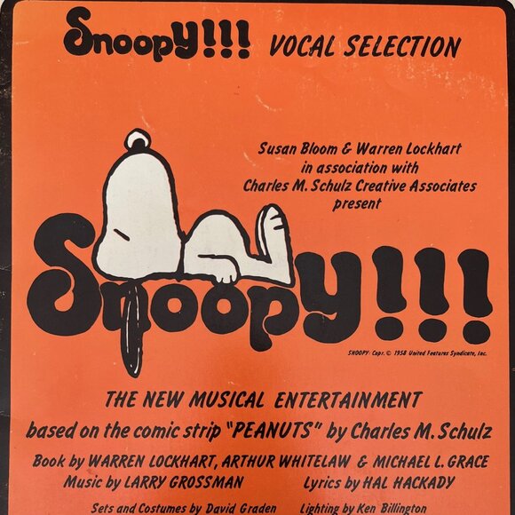 Snoopy Vocal Collection 1970s Song Book, Sheet Music Peanuts Comic Strip Schulz - Picture 1 of 7
